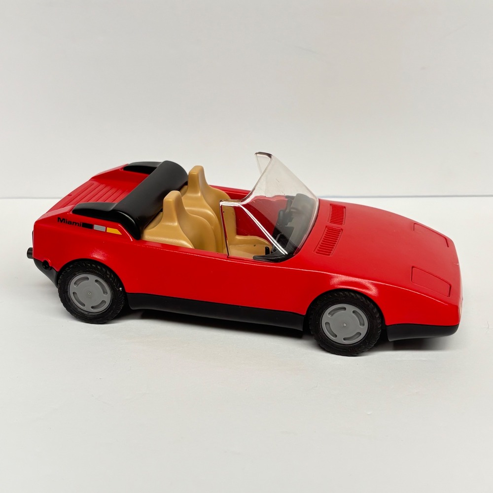Vintage Playmobil Miami Red Convertible Sports Car 3708 Geobra Toy Car 1980s